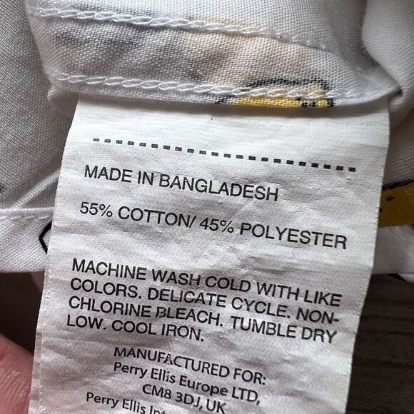 Savage by Perry Ellis Lemon‎ short sleeve button down Stretch shirt size Large - Picture 4 of 6